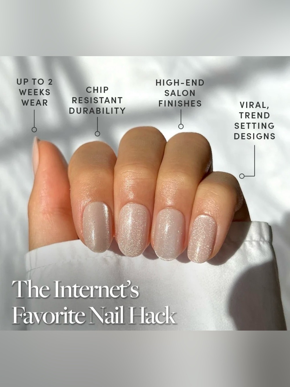 Glamnetic Short Round Press-On Nails in PURE INTENTIONS nib - Picture 5 of 14